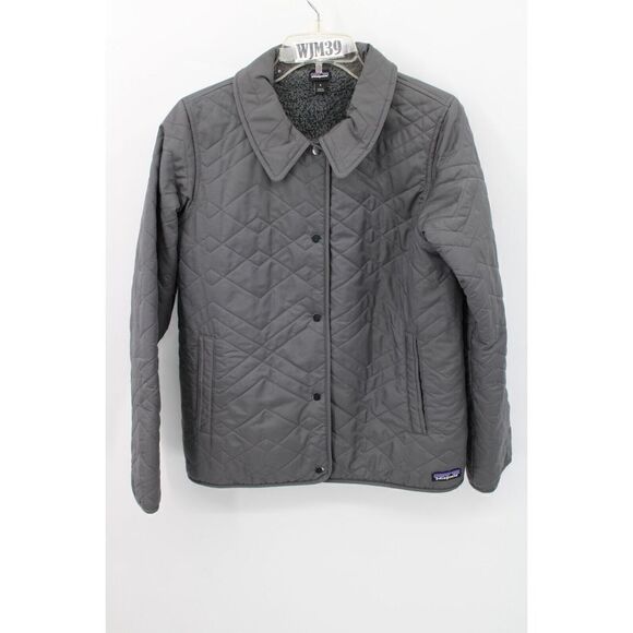 Patagonia Women's Forge Gray Quilted Los Gatos Lined Snap Jacket, Size SMALL S - Picture 1 of 8